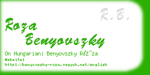 roza benyovszky business card